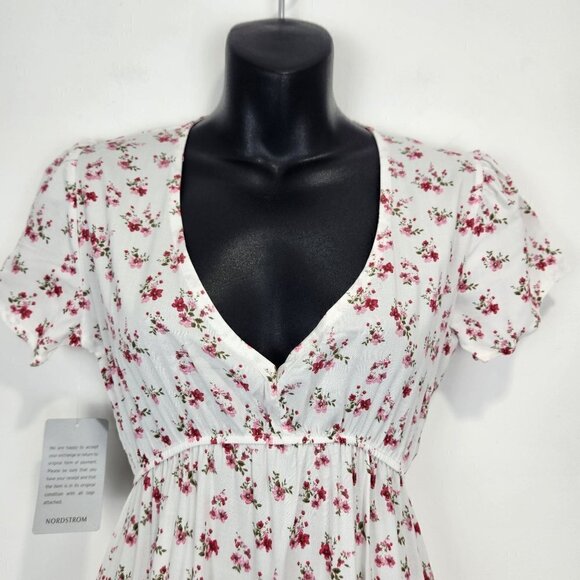 Velvet Torch Hi Lo Floral Dress NEW‎ V-Neck Elastic Waist Flutter Sleeve - Picture 4 of 10